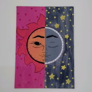 Half Moon Sun Canvas Art | Indie Room Deco