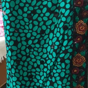 Green Heavy Border Saree