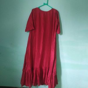 Red Anarkali Xl Size