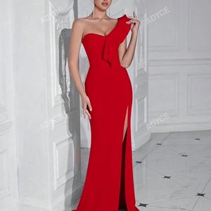 Red Asymmetrical Gown -Shein