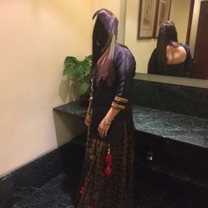 Gold And Black Lehnga Choli