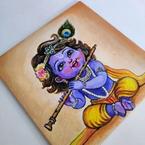 Little Krishna Mini Canvas Painting