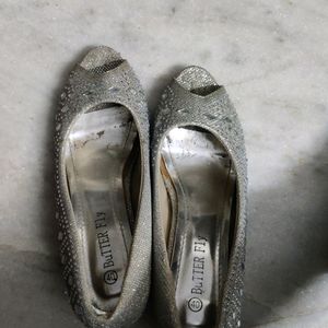 Silver Color Heels Comfortable