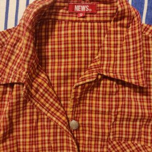 Red Orange Check Shirt