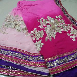 A Multi Colour Fine Embroidery Saree