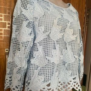 Sky Blue Knitted Curashio Net Top