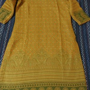 WOMEN WOOLEN MUSTARD KURTA SET