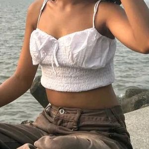 White Cute Stylish CROP TOP