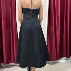 Black Backless Midi Gown Dress 👗