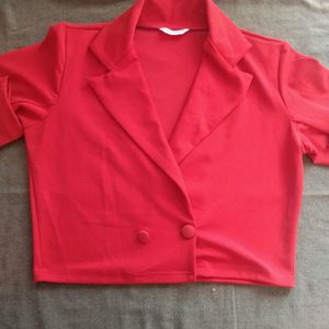 Women Short Red Blazer