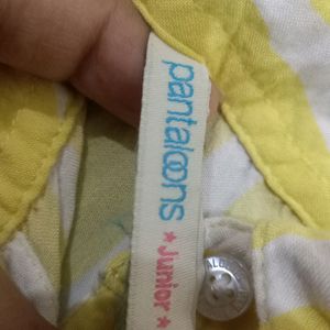 Pantaloons Yellow White Dress