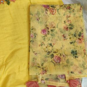 Mal Ma Cotton Fabric With Organza Dupatta