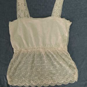 White Net Cami Top.