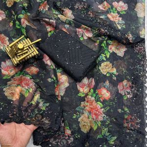 Soft Fendi Organza Satin Saree