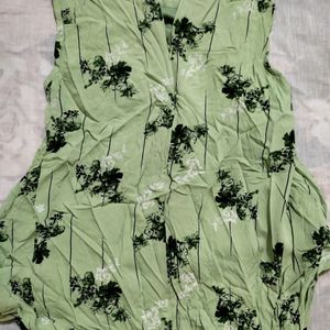 Green Floral Top For 12-15 Age