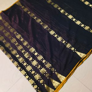 Copy brown colour Banarasi Silk full Zari Saree