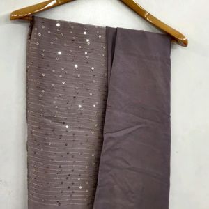 A GEORGETTE  Dress Material With Work