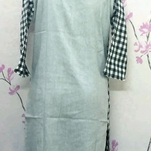 Kurti Double koti design Grey latest fancy/western