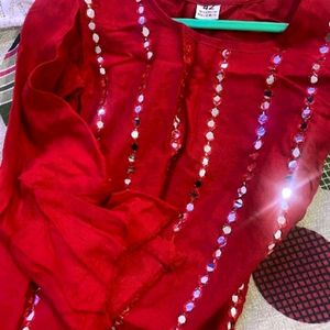 Red Mirror Kurta