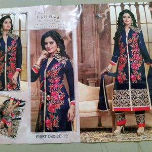 (Combo Of 3 Suits) Embroidered Semi Stitched Suit