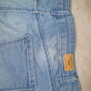 Plain Blue Recap Denim Jeans