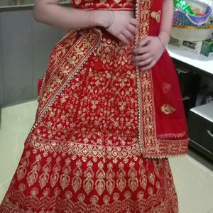 Cherry red lehenga