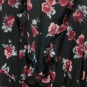 Black Dress Floral Print For Girl Or Woman 34 Bust