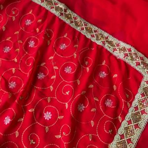 Red Saree(Georgette)