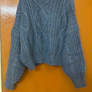 Korean Woolly Cropped Sweater