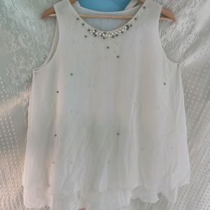 White Colour Designer Top