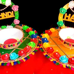 Haldi, Mehendi Plater With Lights