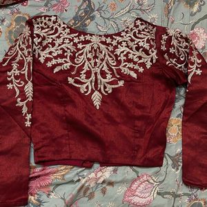 Diwali Sale!! Maroon Lehenga With Blouse & Dupatta