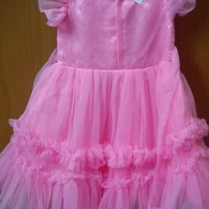 Soft Net Pink Frock Baby Dress