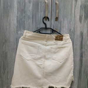 White Denim Skirt