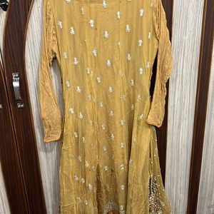 Pakistani Original Golden Heavy Embroidered Dress