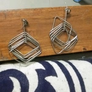 Steel Earrings Geometrical Shape,  New