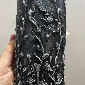 Texture Painted “Black Beauty” Flower Vase