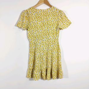 Yellow Printed Casual Dress (Women)