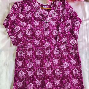 Purple Jaipuri short kurta