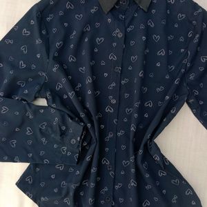 New Premium Navy Blue Heart Shirt