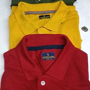 Multicoloured Cotton Blend Polos For Men Combo