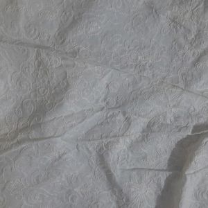 White Pure Cotton Fully Embroidery Fabric