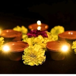 LED Water Sensor Diya For Diwali WARM YELLOW LIGHT