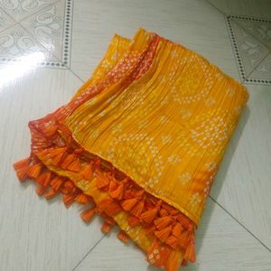 Jaipuri Rajasthani women's art silk bandhej bandhani dupattas for women and girls