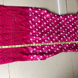 Pink Cotton Kurta For Women