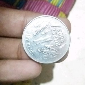 2002 BIRTH YEAR ONE INDIAN RUPEES