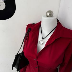 Red Fitted Shirt Women