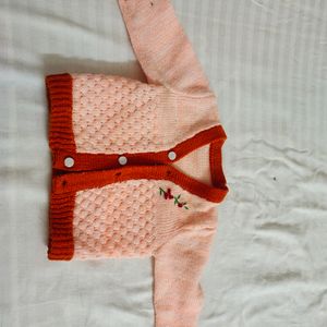 Sweater For 3 To 9 Months With Head Cap And Socks