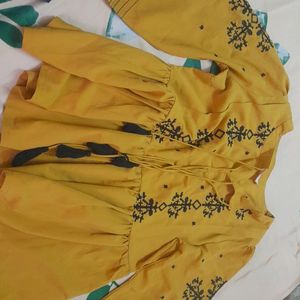 Mustard Yellow Colour Top For Women