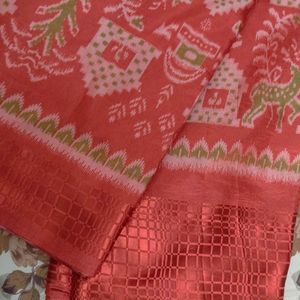 Red Colour Dupoin Silk Saree